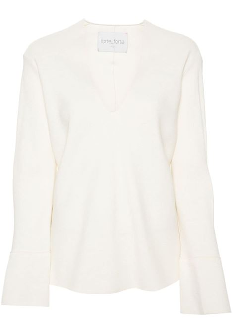 Blusa a maniche lunghe in bianco Forte forte - donna